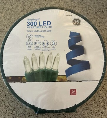GE StayBright 300-Count 74.5-ft Warm White LED Miniature Christmas String Lights - Image 1 of 2
