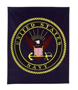 Rothco US Navy Military Insignia Fleece Blanket - Picture 1 of 2