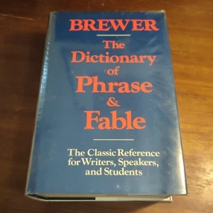 THE DICTIONARY OF PHRASE AND FABLE Large Hardcover Dust Jacket Clear Contact - Picture 1 of 6