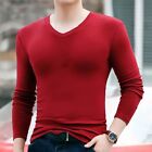 Sophisticated Men's V Neck Slim Blouse Long Sleeve Muscle T Shirt Undershirt