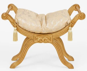 Stool Baroque Gondola Rococo Bench Sitting Stool Gold Stool Bench Antique - Picture 1 of 4