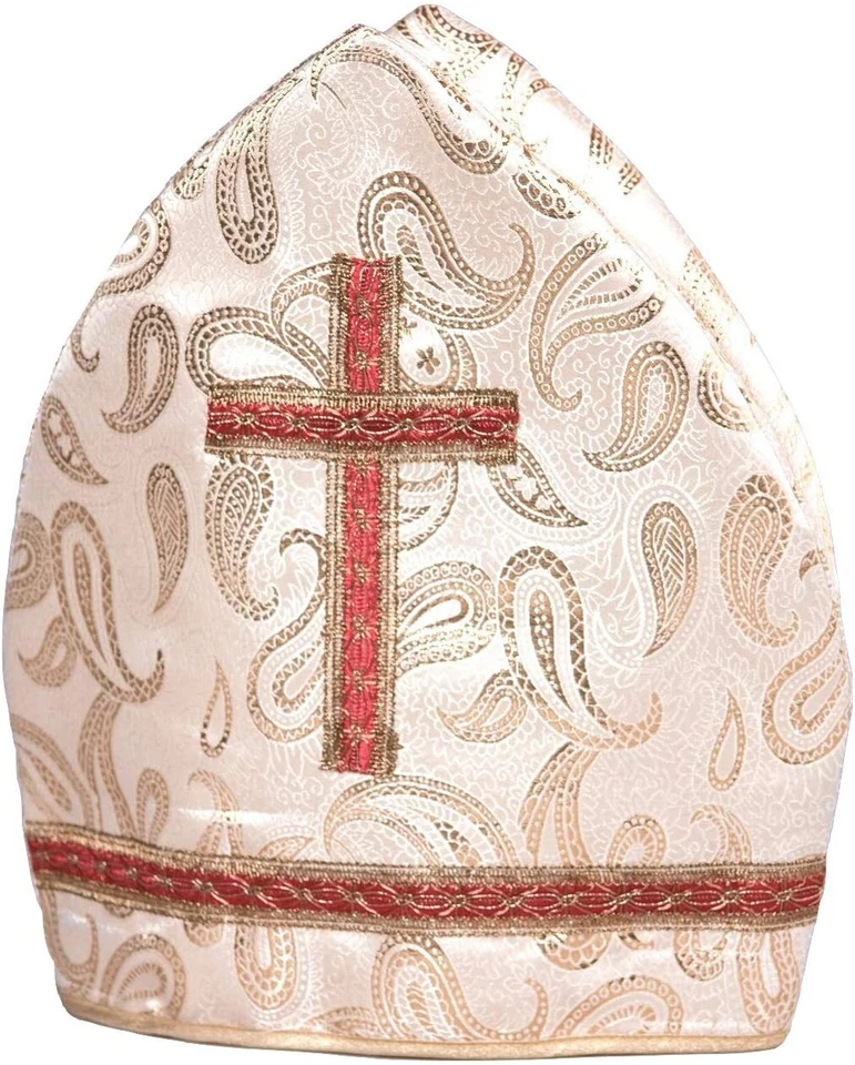 Mitra - Bischofsmütze creme, Brokat - Bild 1 von 1