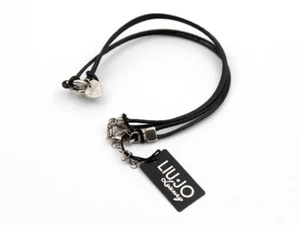 Collana Girocollo Liu Jo Caucciù Nero Cuore Argento Idea Regalo Promozione - Foto 1 di 2