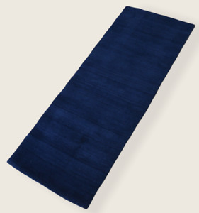 Blau Brücke 100% Wolle 75X200 cm Handgewebter Teppich Orientteppich C21