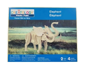 Creatology 3D-Holzpuzzle ~ Elefant (4 Blatt, 9,25” x 4,25” x 6,30) - Bild 1 von 1