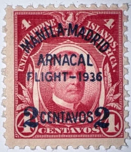 Travelstamps: 1936 Manila-Madrid US Possession Philippines 2c on 4c Sc #C54 MNH - Picture 1 of 7