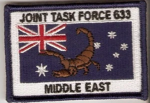 FLAG PATCH AUSTRALIAN JOINT TASK FORCE 633 MIDDLE EAST NEW GENUINE HOOK & LOOP - Picture 1 of 2
