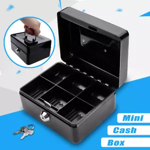 Metal Cash Box Security Safe Money Tray Key Lock Jewelry Locking Storage Case - Picture 1 of 7