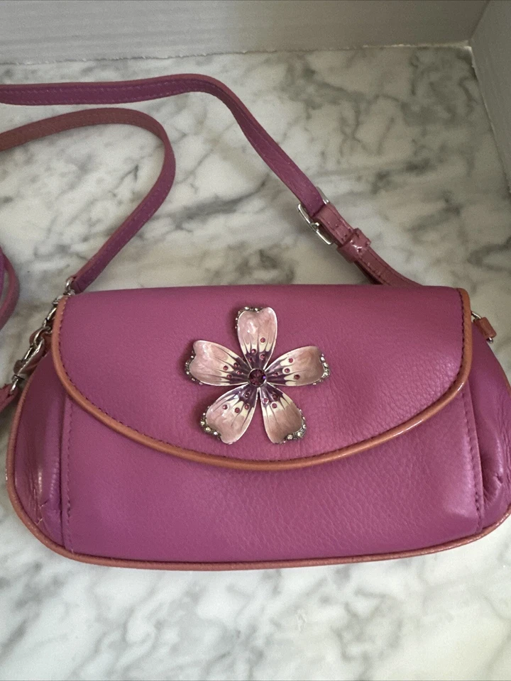 Cartera Bandolera Brighton Cuero Rosa Bolso sin asas Cartera / Bandolera / Muñequera Flor Foto 1 de 4