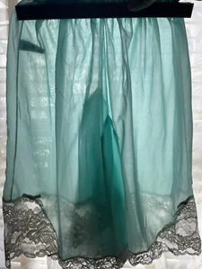 VTG 60s OLGA Blue Lace Bloomers Pettipant Knicker Shorts Panti-Slip Sz S - Picture 1 of 10