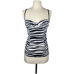 NWT D&G DOLCE & GABBANA Y2K Vtg Zebra animal print camisole bustier top IT 3 /M - Picture 1 of 13