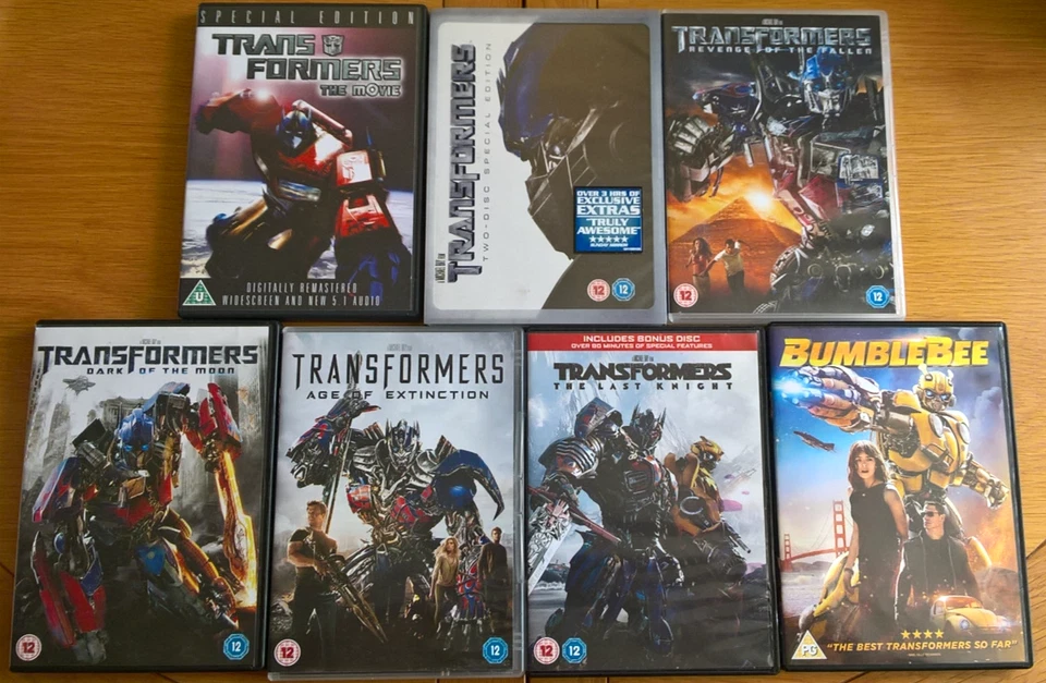 Transformers DVD Movie Collection 1-6 + Bumblebee & 86 Animated R2 Micheal Bay - Image 1 of 1