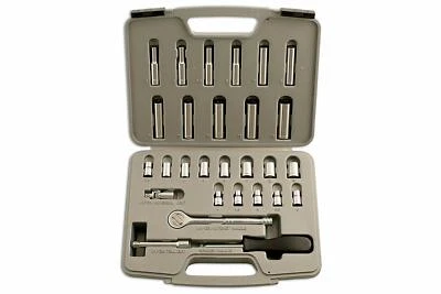 ToolBase - 28 Pieces 1/4"D Socket Set Tools w/ Ratchet & Carry Case - Image 1 of 4