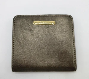 GiGi New York NEW Leather Wallet Small Foldover w ID Window Pewter Metallic - Picture 1 of 6