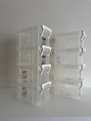 Set of 8 - Container Store Small Storage Latch Boxes - Translucent - Image 1 of 4
