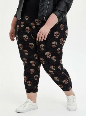 Leggings Calavera Torrid Cortos Negros Nuevos con Etiquetas Nuevos 2X Foto 1 de 4