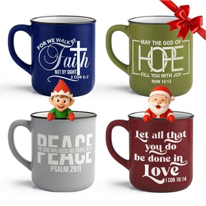 4er Pack Inspirierende Christliche Kaffeebecher für Frauen & Männer - Schrift Kaffee... - Bild 1 von 7