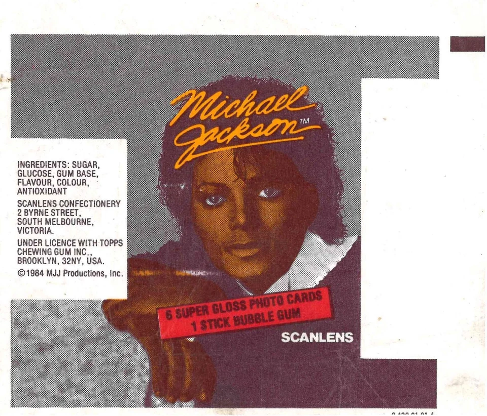 1984 SCANLENS MICHAEL JACKSON EMPTY WRAPPER - Image 1 of 1