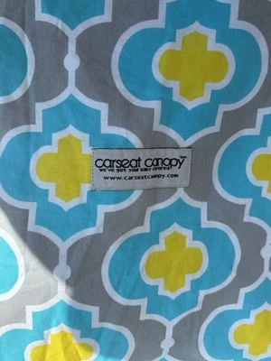 Equipo de bebé Carseat Canopy gris verde azulado amarillo estampado verde azulado Minky Dot lavable Foto 1 de 3