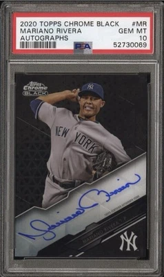 2020 Topps Chrome Black Autographs Mariano Rivera PSA 10 - Image 1 of 2