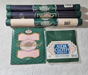 NEW in Package Vintage Lot Cross-Stitch Fabric Charles Craft AIDA Cotton - Picture 1 of 5