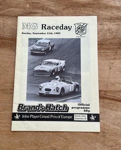 BRANDS HATCH 11th Sept MG Raceday Official Programme - Picture 1 of 4