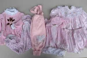 Vintage Baby Girl Clothing Lot Dress 6-18m Pink Lace 80s 90s Ballerina Bryan USA - Picture 1 of 21