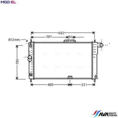RADIATOR ENGINE COOLING DWA2004 FOR DAEWOO Y18L/C18LE 1.8L A15F/V15LC20LE 2.0L - Image 1 of 4