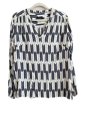 Женская блуза-туника Pendleton Terra пуловер геометрический синий белый размер XL - Изображение 1 из 4