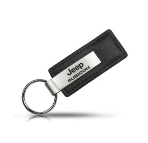 Au-TOMOTIVE GOLD Rectangular Leather Key chain for Jeep Rubicon (Black) - Picture 1 of 3