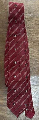 Corbata Hombre Feliz Navidad Pingüinos Rojo Oscuro Avon Novedad Corbata Hong Kong Foto 1 de 3