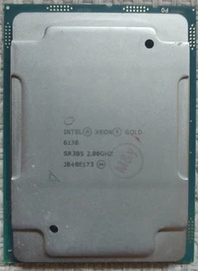 Intel Xeon Gold 6138 2.0 GHz 20 Cores SR3B5 CD8067303406100 - Foto 1 di 2