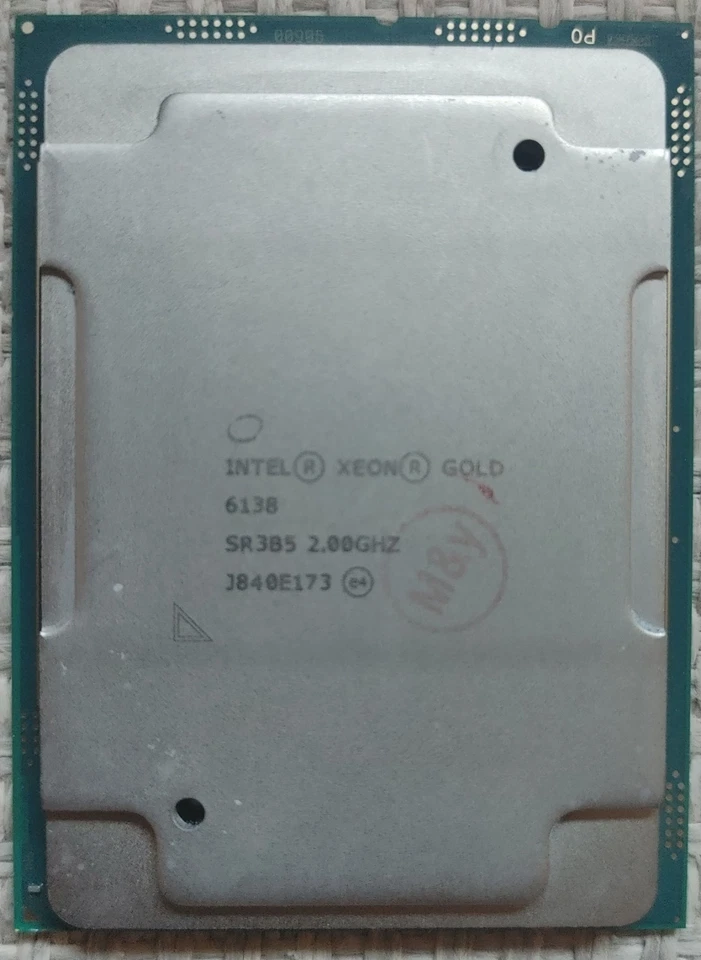 Intel Xeon Gold 6138 2.0 GHz 20 Cores SR3B5 CD8067303406100 - Immagine 1 di 2
