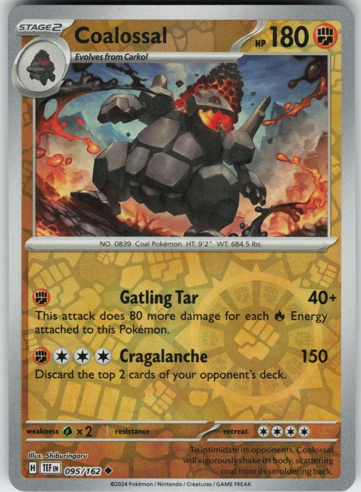 PO-01 Reverse Holo Coalossal 095/162 Uncommon SV05: Temporal Forces - Image 1 of 1