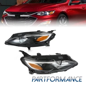 Fit 2019-2022 Chevrolet Chevy Malibu Halogen Headlight Pair Left + Right Side - Picture 1 of 12