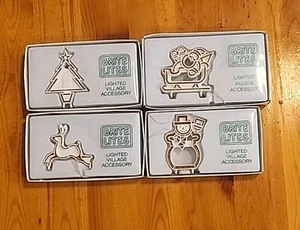 Vintage 4 Piece Lot Dept. 56 Brite Lites Village Accessories Read Christmas Tree - Picture 1 of 10