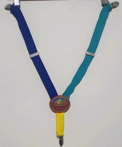Vintage Billiecart Rainbow Colorblock Suspenders Kids Toddler 90s Y2K Rare - Picture 1 of 7
