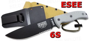 ESEE Modelo 6 Borde Serrado con Funda de Plástico Moldeado Marrón 6S NUEVO - Imagen 1 de 1