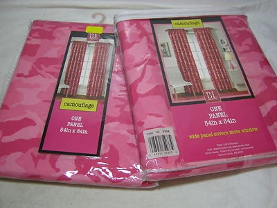 New BL Home Camouflage Window Panels  Two - (54x84) - Pink NIP - Image 1 of 4