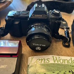 CANON T50 35mm SLR CAMERA With Canon 300EZ Speedlite Flash - Picture 1 of 8
