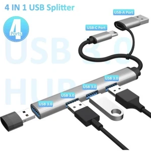 4 In 1 USB 3.0 Splitter USB C to USB Cable Adapter Port Hub for Laptop Computer - Picture 1 of 3