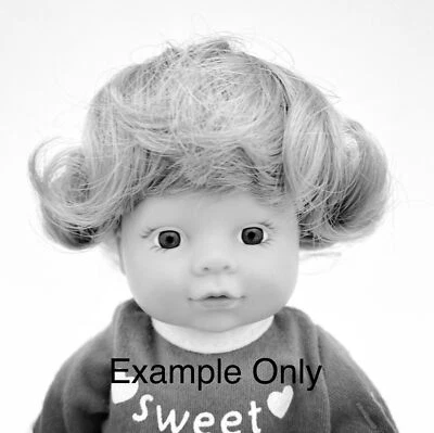 "Peluca muñeca rubia flequillo pálido rizos de 6/7"" renacida ÚNICA EN SU CLASE BJD reparación bisque BECKY" Foto 1 de 4