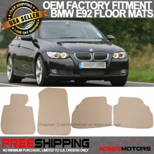 07-13 E92 3-Series Floor Mats Carpet Front & Rear Beige 4PCS - Nylon FOR: (BMW) - Picture 1 of 5