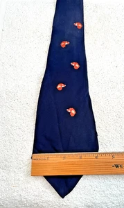 VTG 1940s Beau Brummell Men's Neck Tie Navy Blue Embroider Abstract Spaniel Dogs - Picture 1 of 5