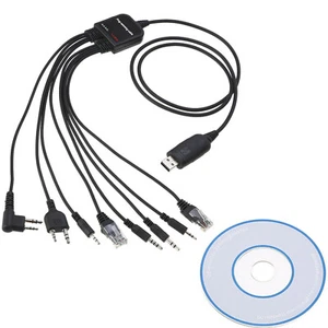 8 in1 USB Programming Cable Cord Wired For Motorola Baofeng Kenwood HYT Radio - Zdjęcie 1 z 24