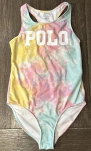 Polo Ralph Lauren Girls Pink Tie-Dye One-Piece Swimsuit Size 12 POLO - Picture 1 of 15