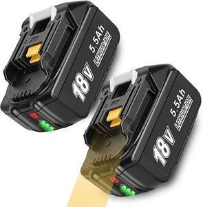 2 Pack REACELL 18V 5.5Ah Replacement Battery Compatible for Ma-kita BL1850 UK - Picture 1 of 5