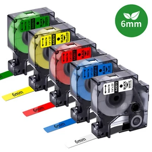 5x Schriftband für Dymo D1 6mm 43613 43616 43618 43619 LabelManager 160 280 420P - Bild 1 von 11