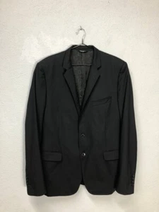 Dolce Gabbana Hombre Lana Negro Chaqueta Blazer Talla 54 / XL Hecho en Italia - Imagen 1 de 24