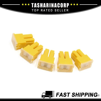 Universal Piece of 5 60A 32V Female PAL Car Link Slow Blow Fuses Yellow - Image 1 of 3